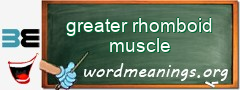 WordMeaning blackboard for greater rhomboid muscle